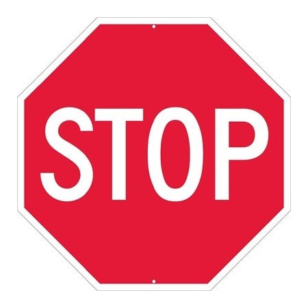 Nmc Stop  Octagon Shape Sign  30x30, 30 in Height, 30 in Width, Aluminum TM81J